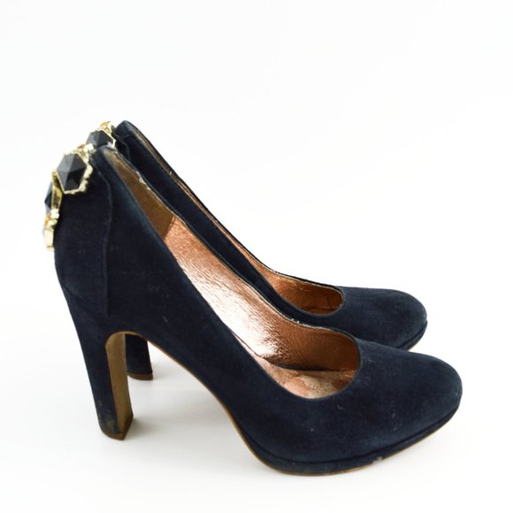 Miss Albright Suede Rhinestone Pumps #163-1820 - Picture 3 of 5